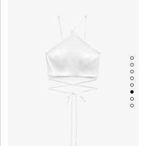 Zara linen blend crop top small